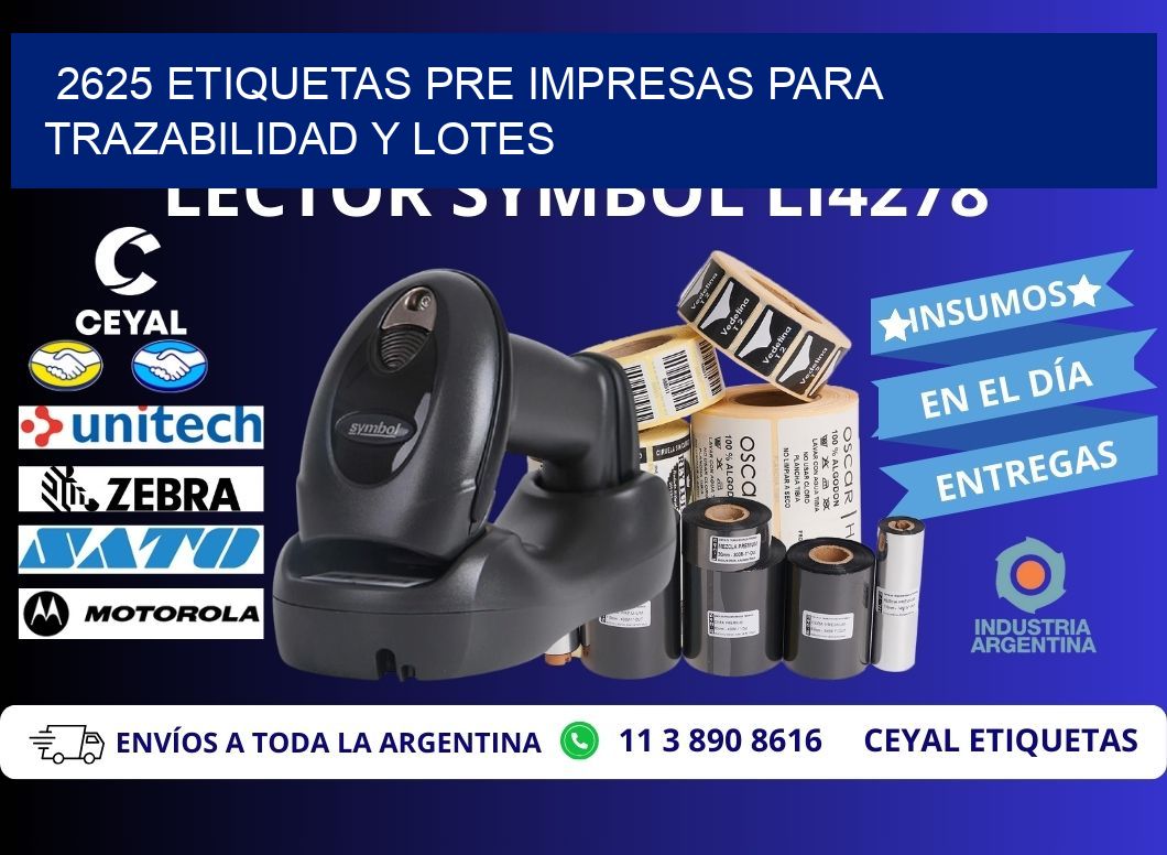 2625 etiquetas pre impresas para trazabilidad y lotes