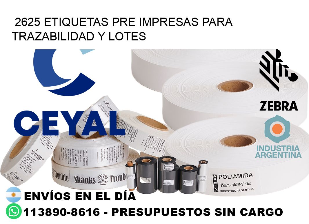 2625 etiquetas pre impresas para trazabilidad y lotes