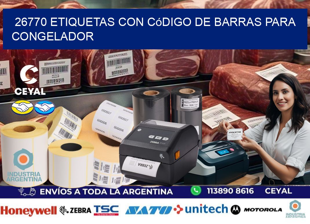 26770 Etiquetas con código de barras para congelador