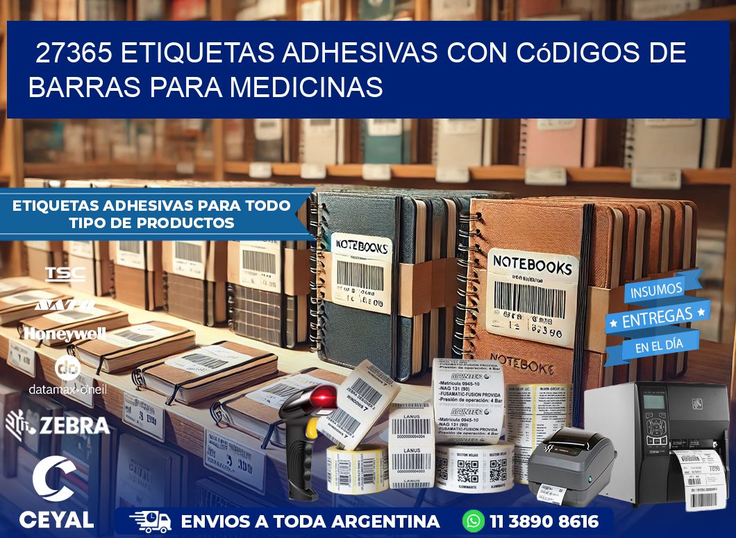 27365 etiquetas adhesivas con códigos de barras para medicinas