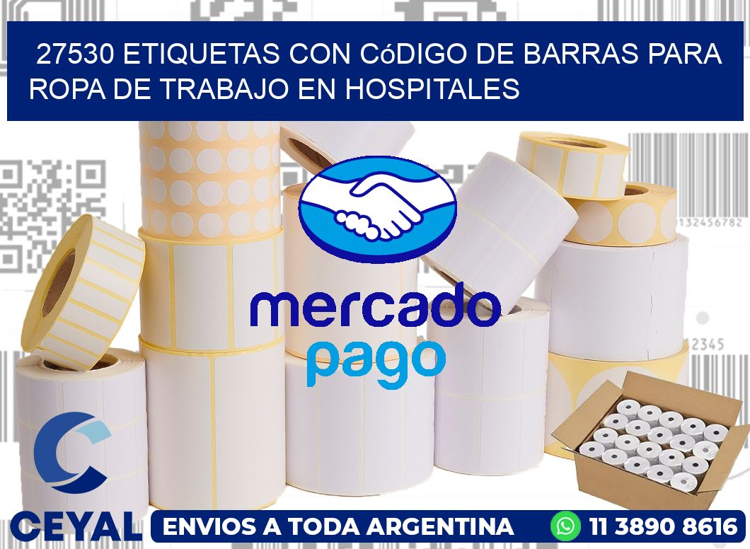 27530 Etiquetas con código de barras para ropa de trabajo en hospitales