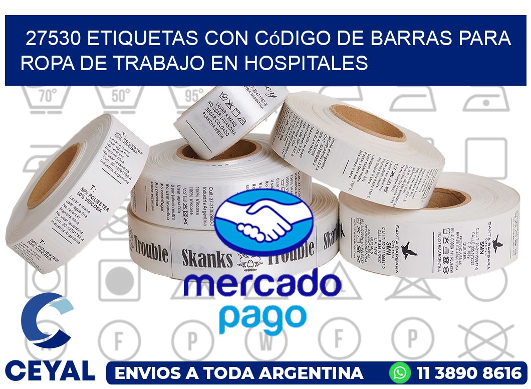 27530 Etiquetas con código de barras para ropa de trabajo en hospitales