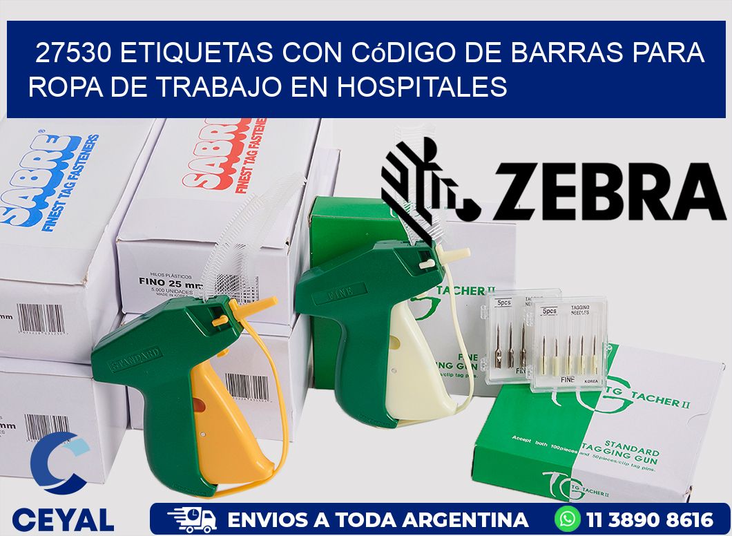 27530 Etiquetas con código de barras para ropa de trabajo en hospitales