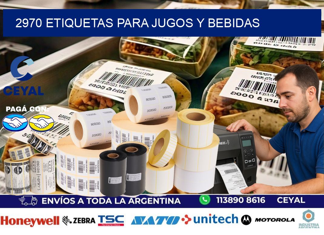 2970 Etiquetas para jugos y bebidas