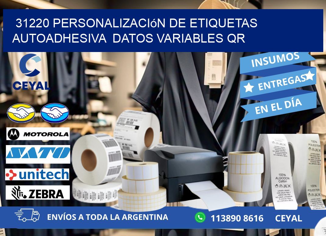 31220 Personalización de etiquetas autoadhesiva  datos variables QR