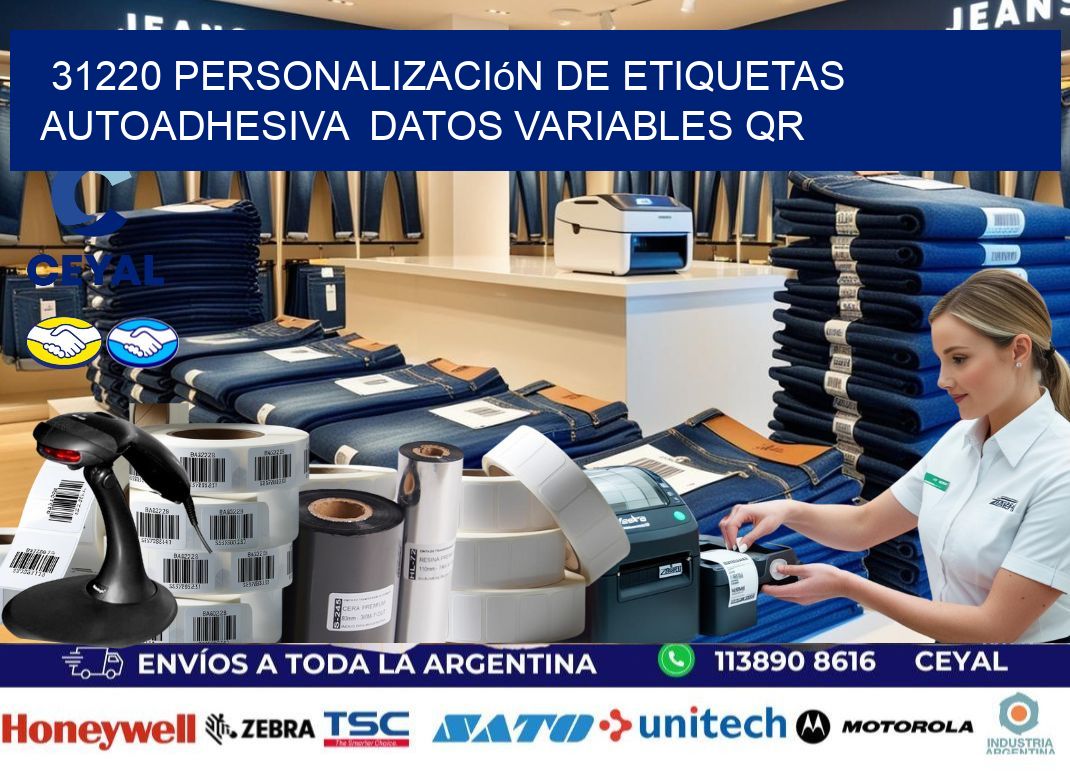 31220 Personalización de etiquetas autoadhesiva  datos variables QR