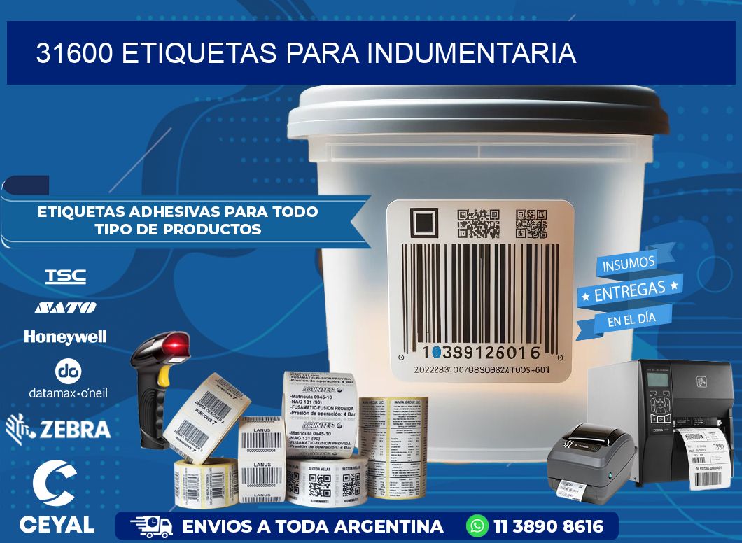 31600 Etiquetas para indumentaria