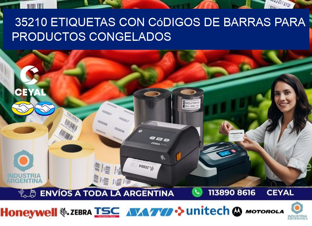 35210 Etiquetas con códigos de barras para productos congelados
