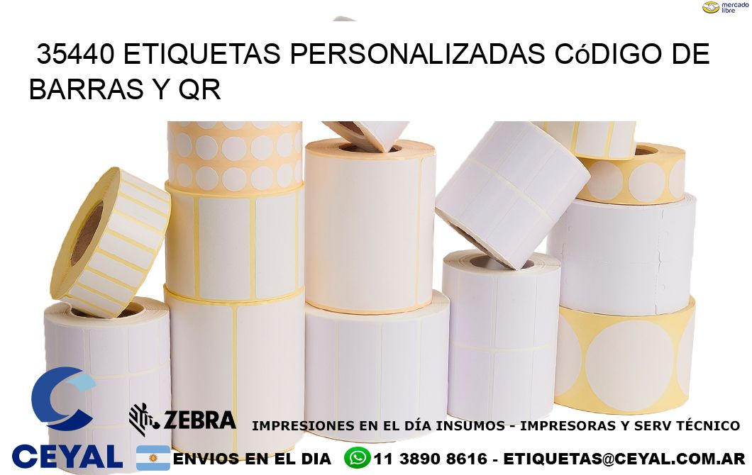 35440 etiquetas personalizadas código de barras y QR