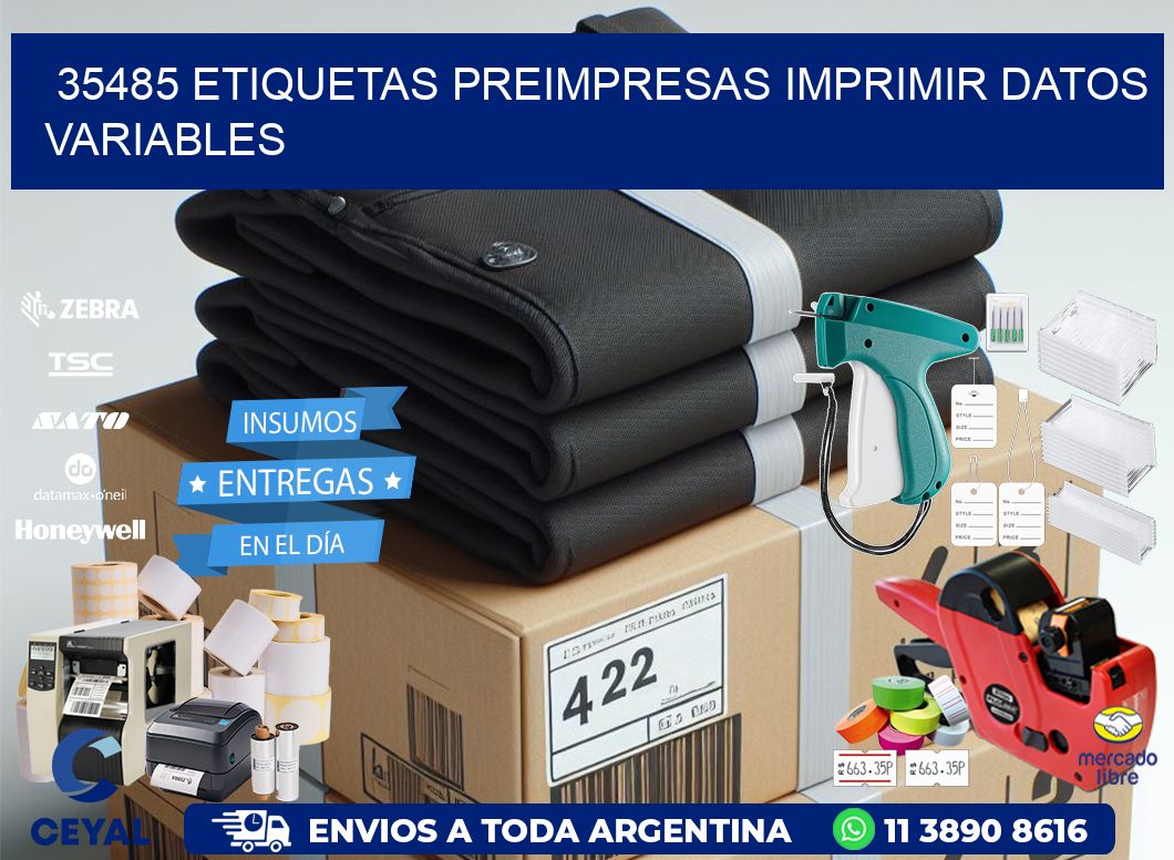35485 Etiquetas preimpresas imprimir datos variables