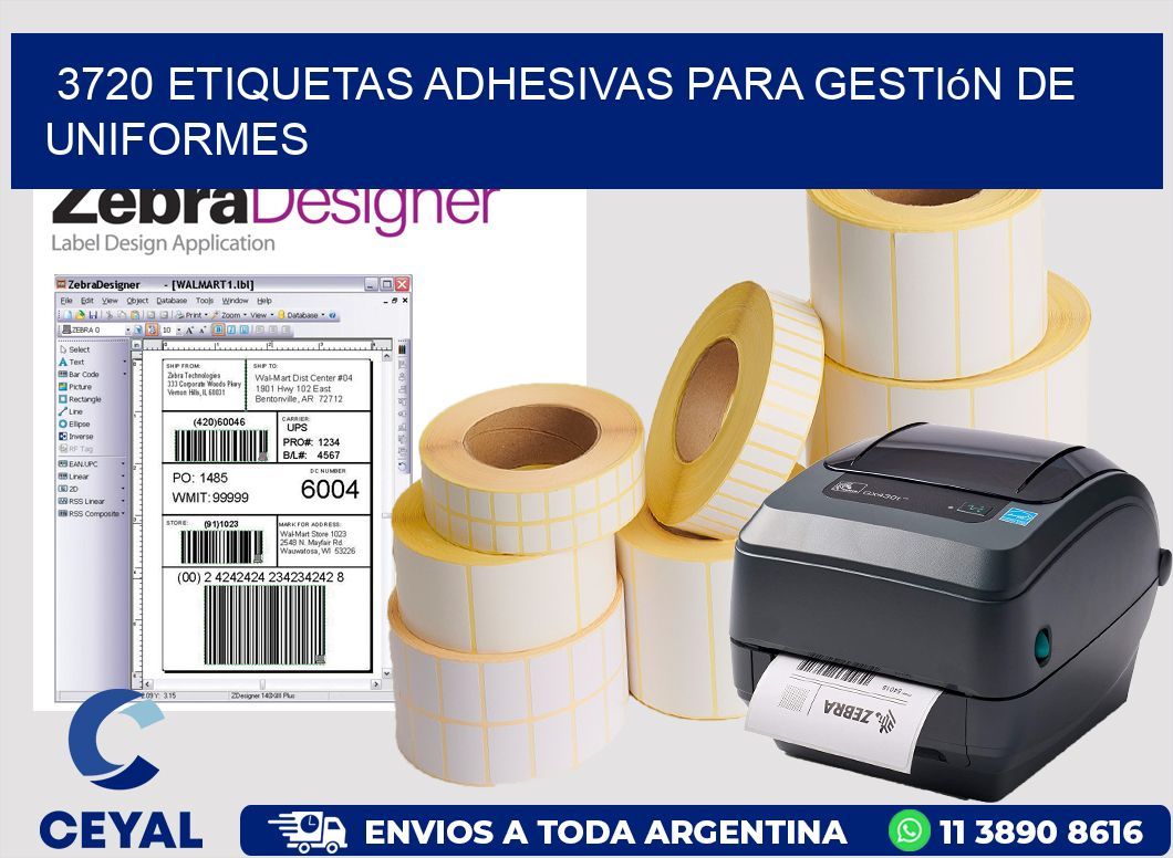 3720 Etiquetas adhesivas para gestión de uniformes
