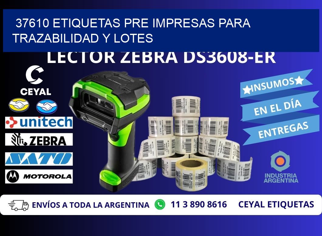 37610 etiquetas pre impresas para trazabilidad y lotes