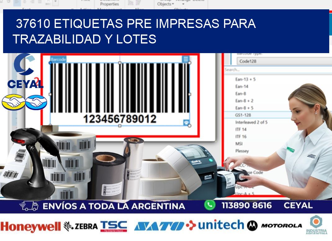 37610 etiquetas pre impresas para trazabilidad y lotes