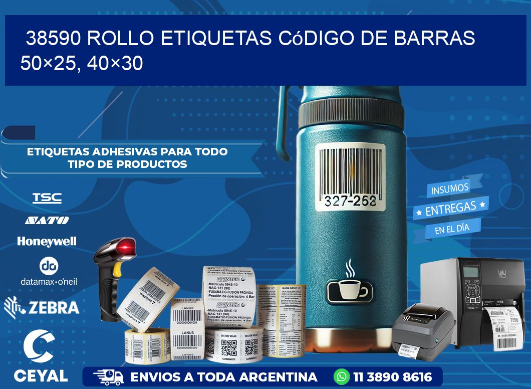 38590 rollo etiquetas código de barras 50×25, 40×30