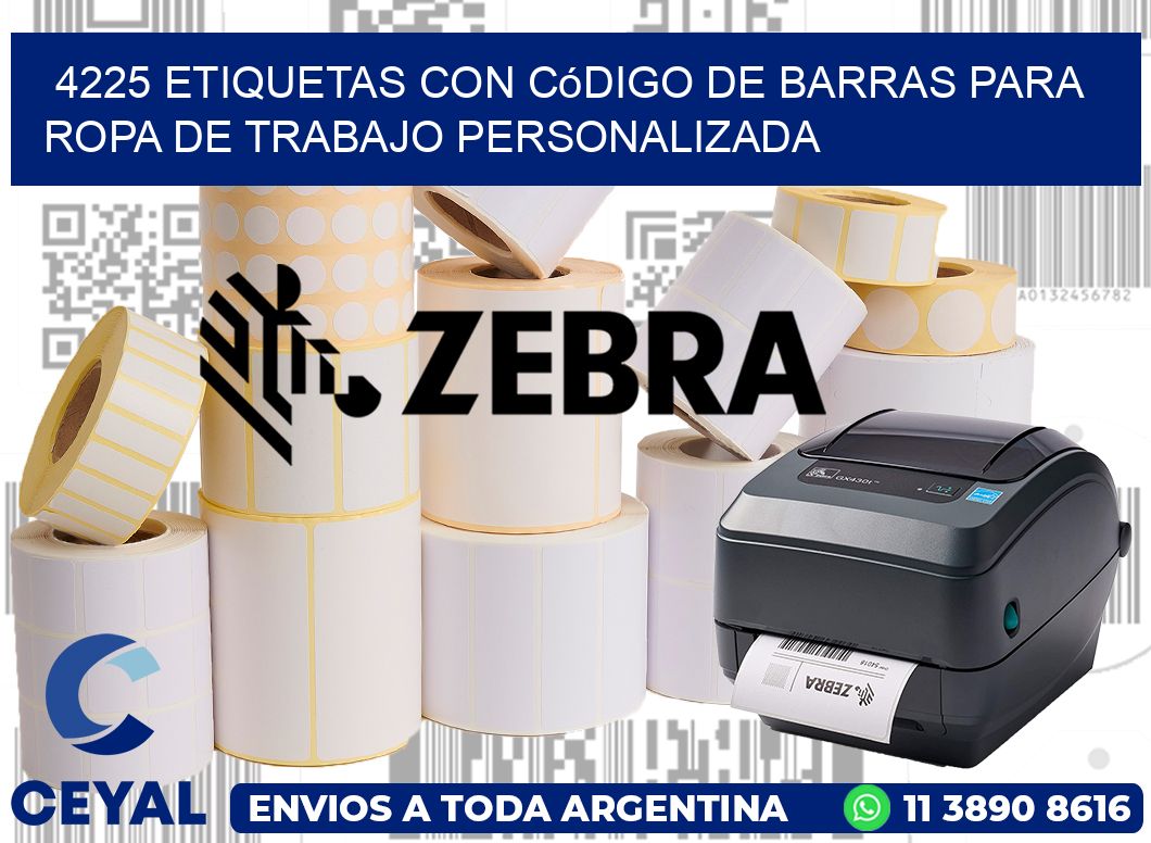 4225 Etiquetas con código de barras para ropa de trabajo personalizada