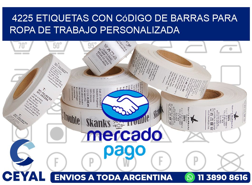 4225 Etiquetas con código de barras para ropa de trabajo personalizada