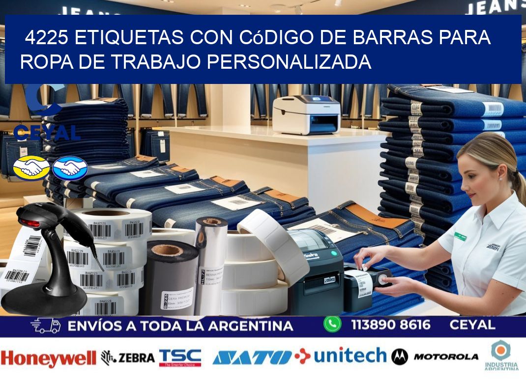 4225 Etiquetas con código de barras para ropa de trabajo personalizada