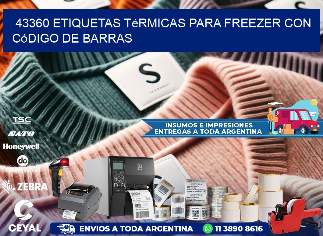 43360 etiquetas térmicas para freezer con código de barras