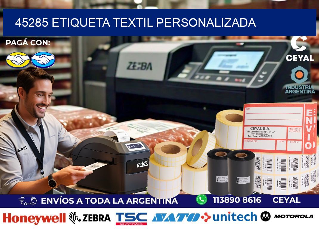 45285 Etiqueta textil personalizada