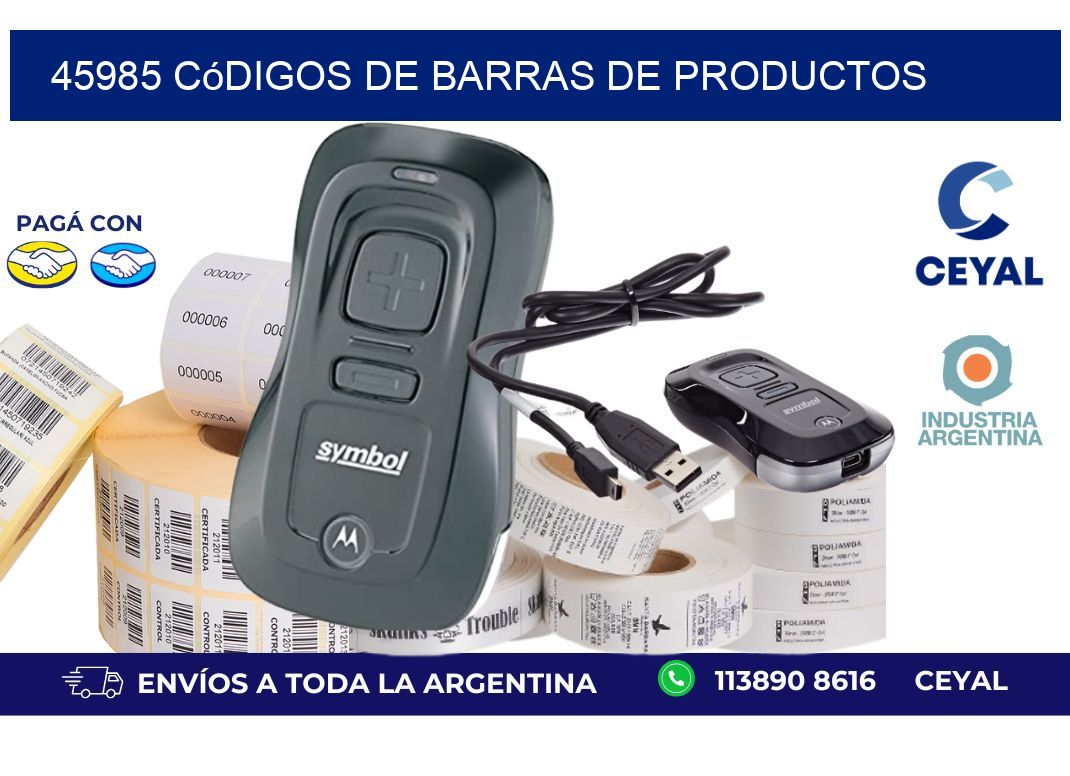 45985 Códigos de barras de productos