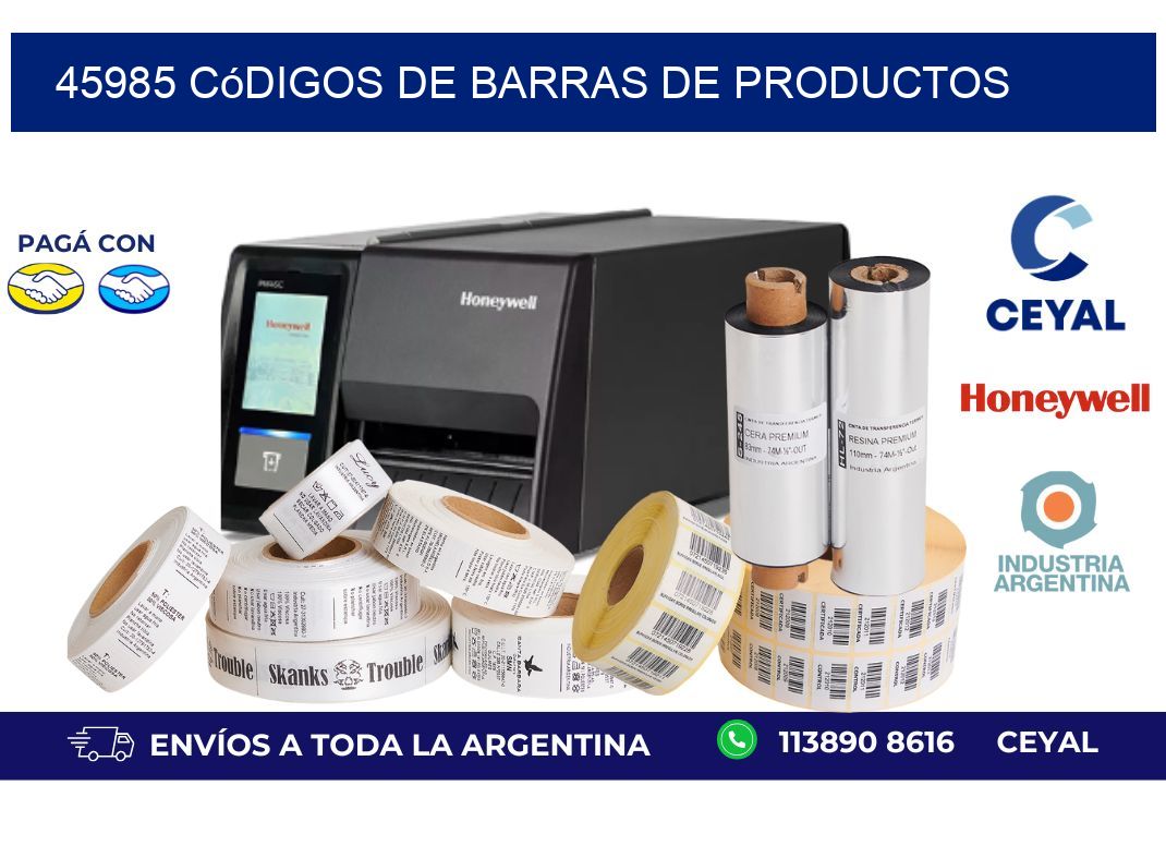 45985 Códigos de barras de productos