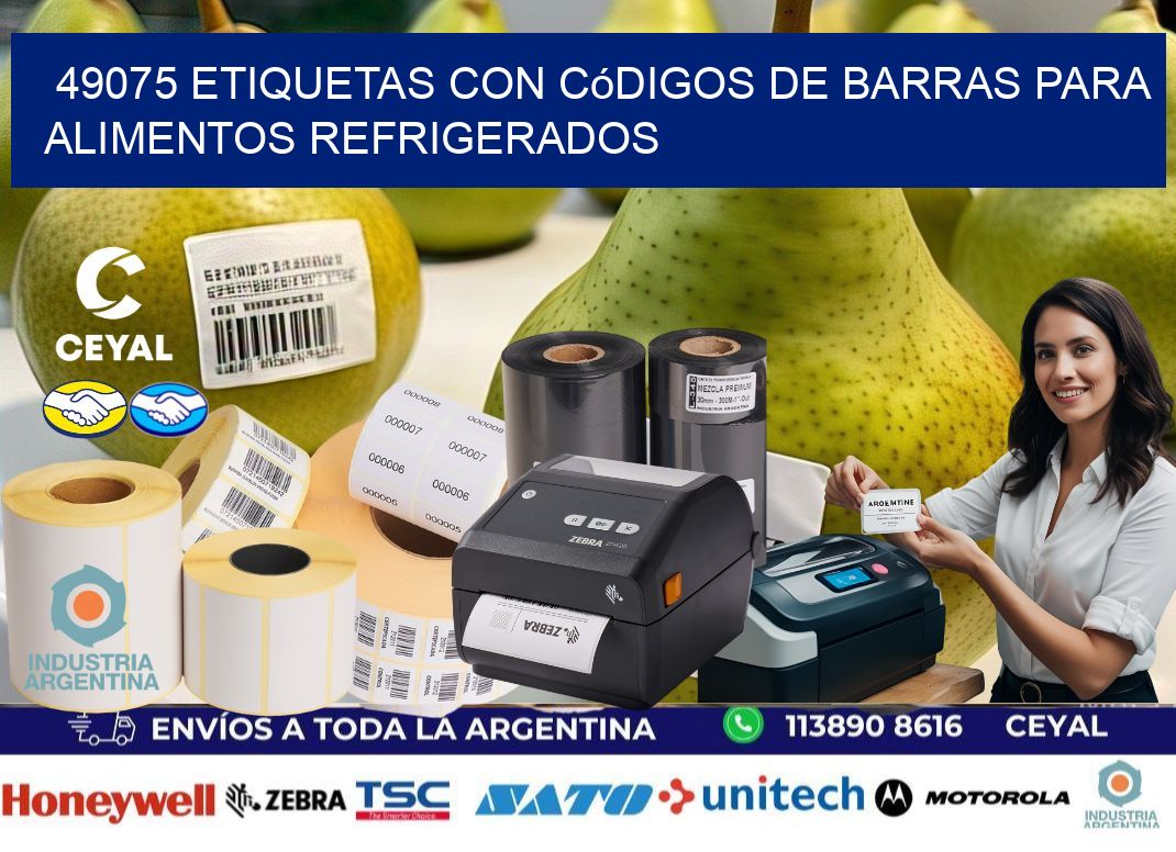 49075 Etiquetas con códigos de barras para alimentos refrigerados