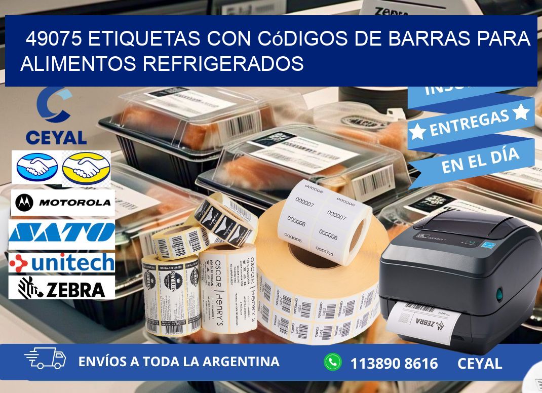49075 Etiquetas con códigos de barras para alimentos refrigerados