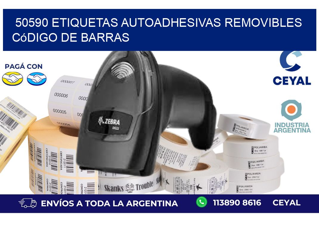 50590 etiquetas autoadhesivas removibles código de barras