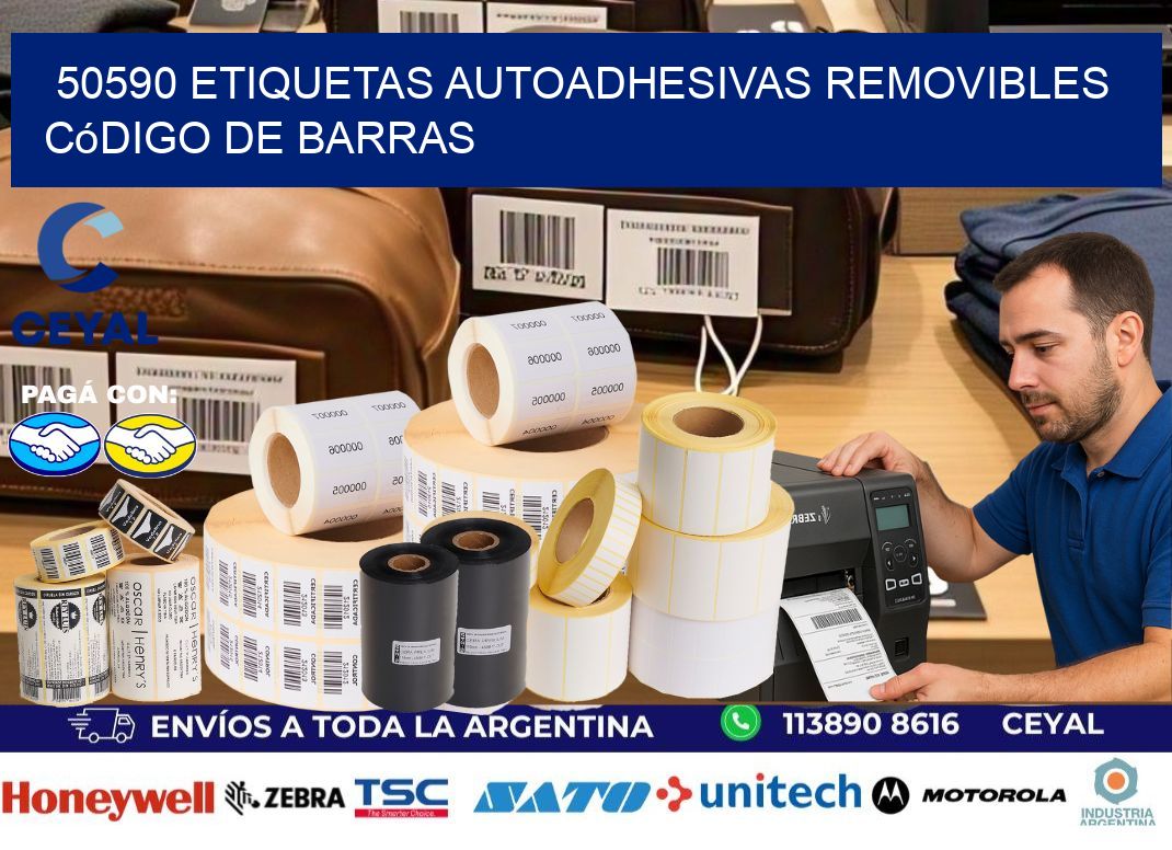 50590 etiquetas autoadhesivas removibles código de barras