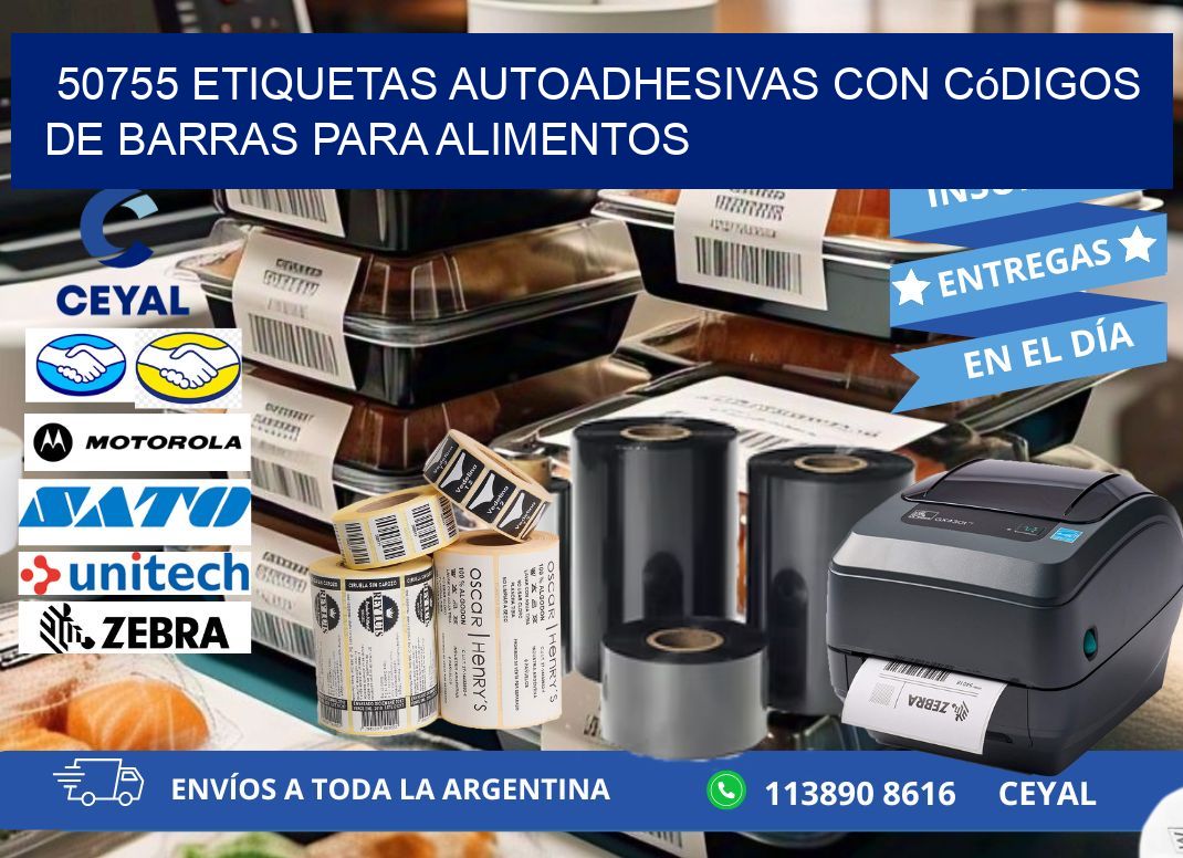 50755 Etiquetas autoadhesivas con códigos de barras para alimentos