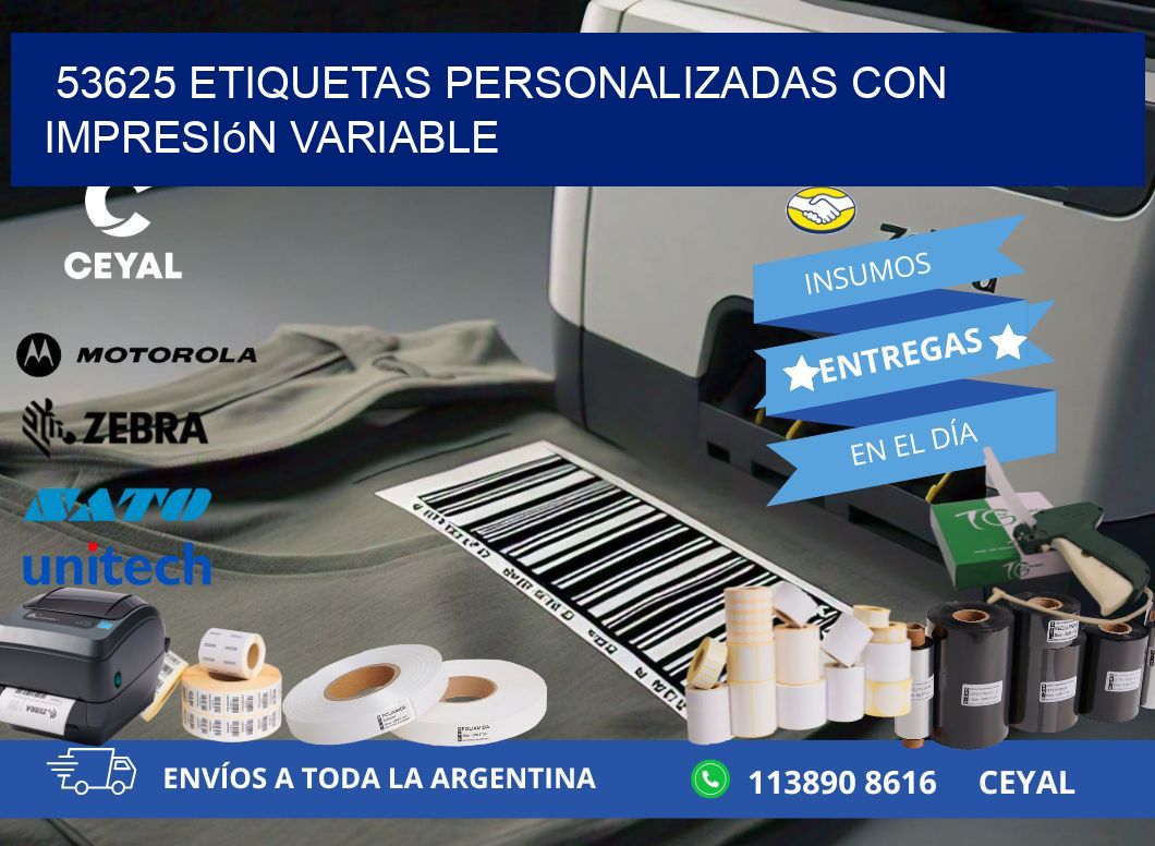 53625 etiquetas personalizadas con impresión variable