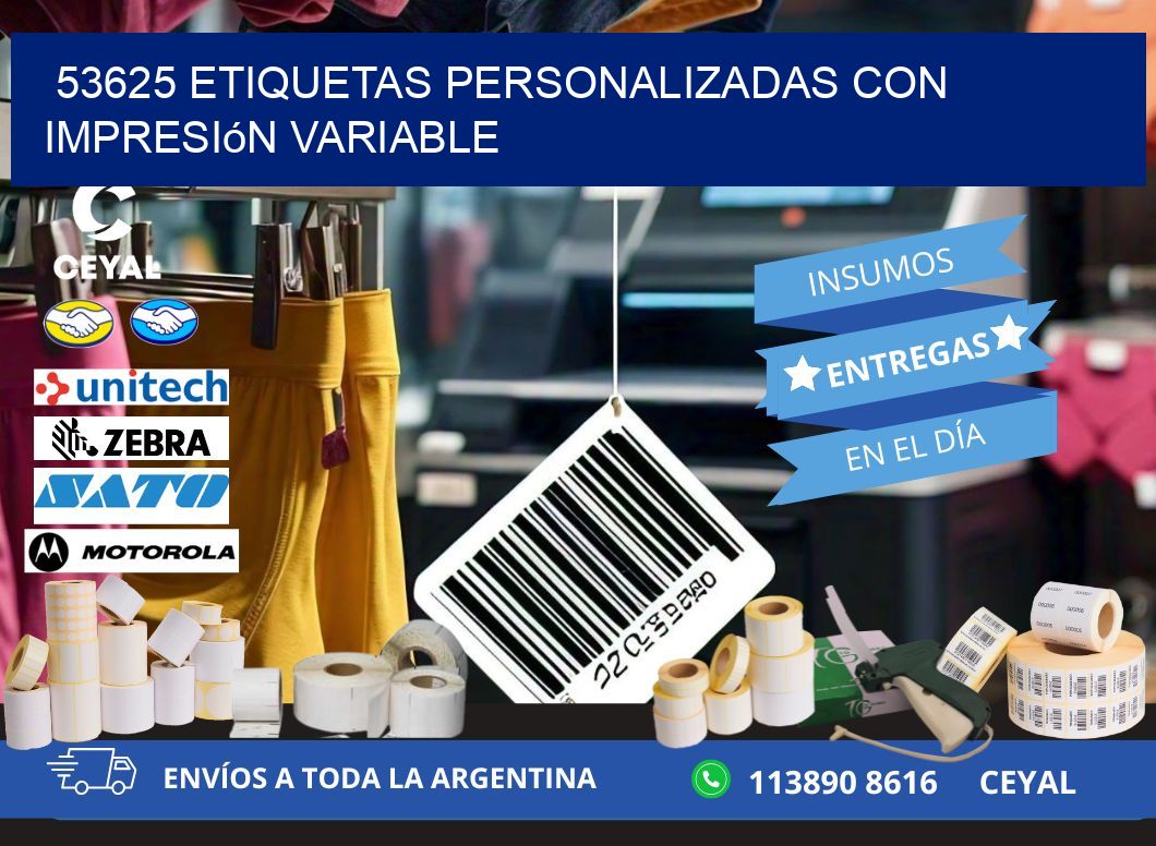 53625 etiquetas personalizadas con impresión variable