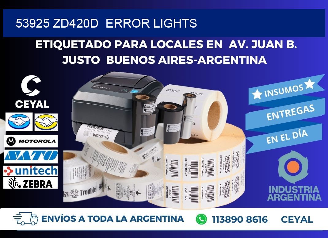 53925 ZD420d  error lights