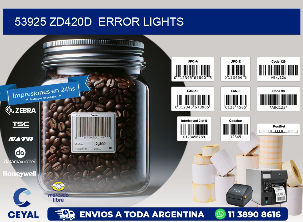 53925 ZD420d  error lights