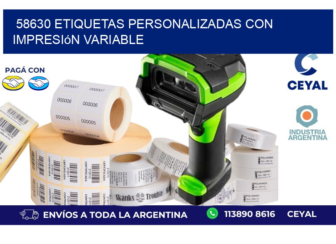 58630 etiquetas personalizadas con impresión variable