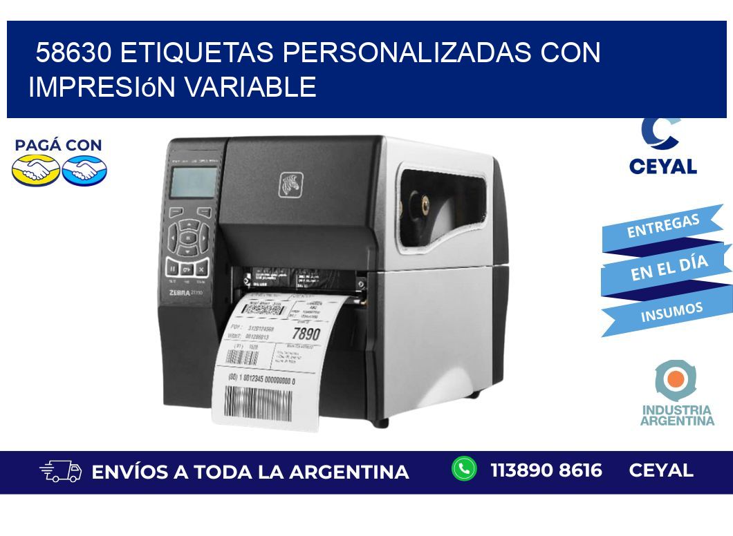 58630 etiquetas personalizadas con impresión variable