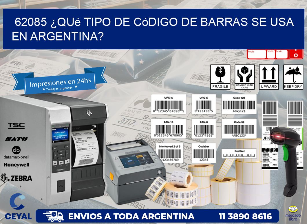 62085 ¿Qué tipo de código de barras se usa en Argentina?