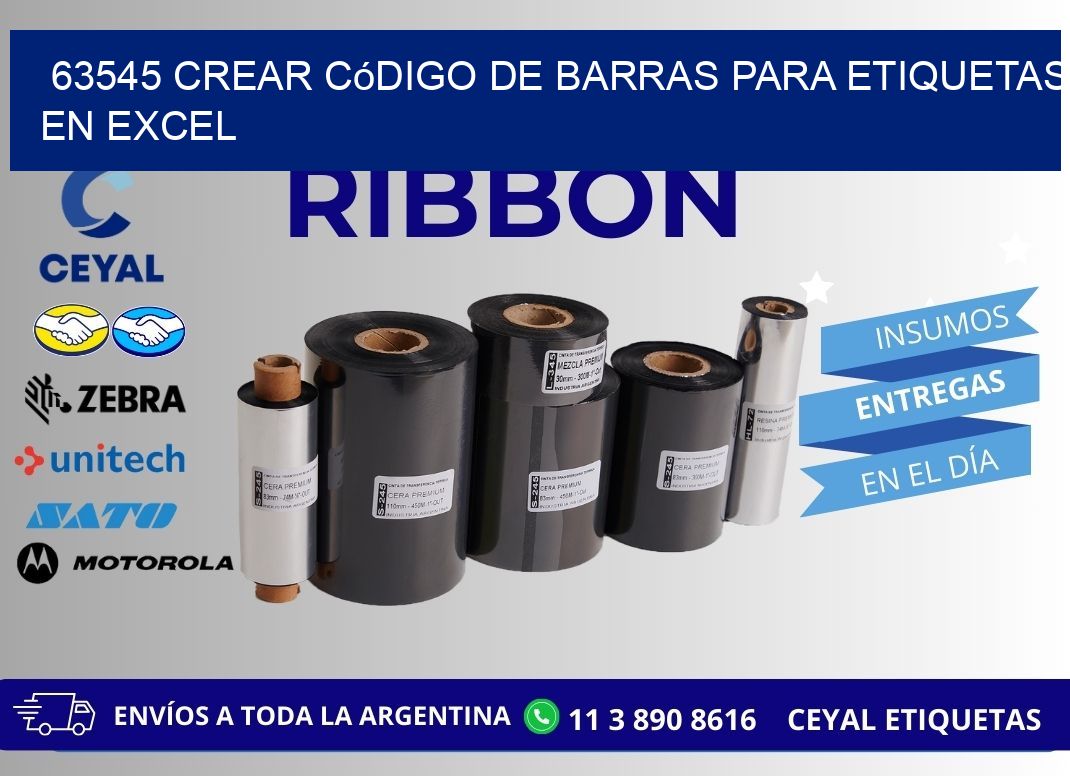 63545 Crear código de barras para etiquetas en Excel