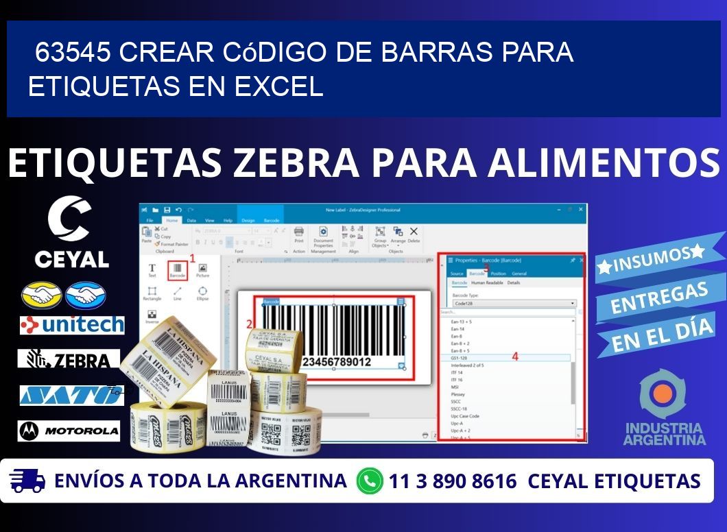 63545 Crear código de barras para etiquetas en Excel