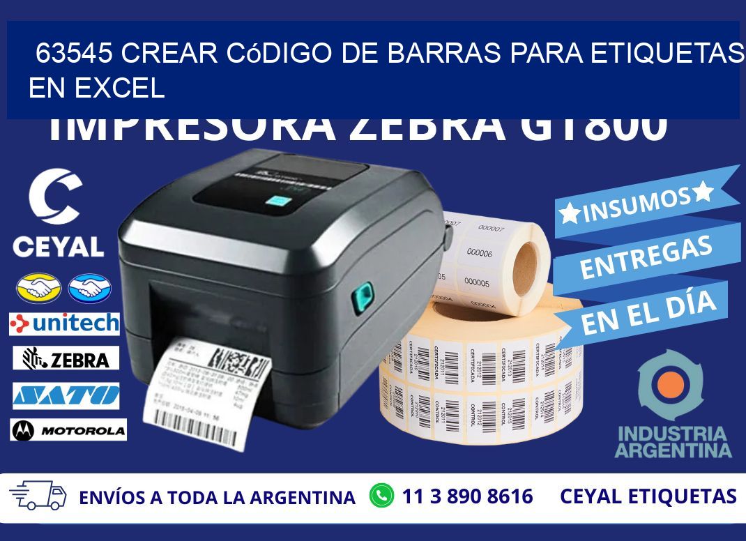 63545 Crear código de barras para etiquetas en Excel