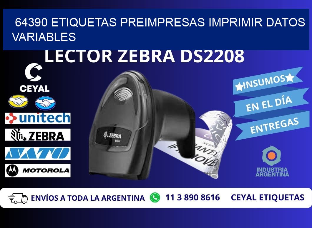 64390 Etiquetas preimpresas imprimir datos variables