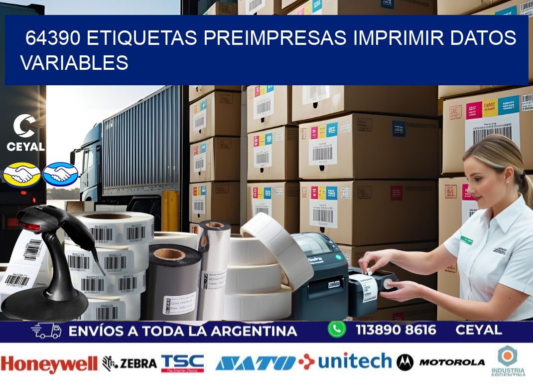 64390 Etiquetas preimpresas imprimir datos variables