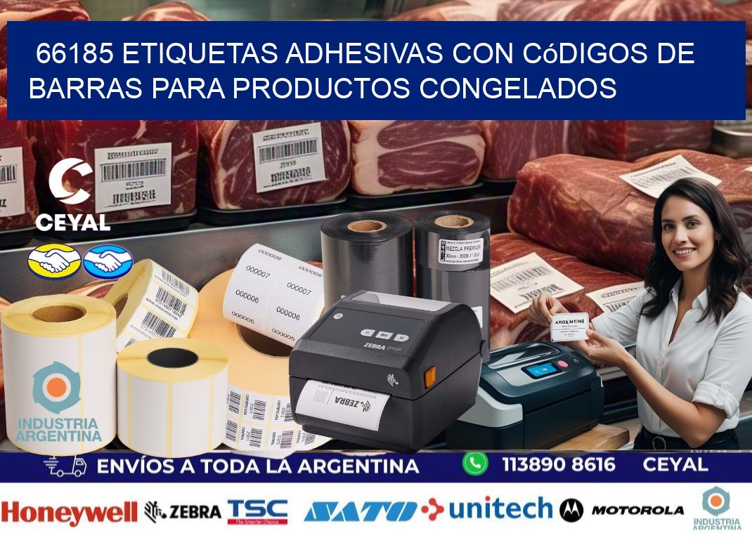 66185 Etiquetas adhesivas con códigos de barras para productos congelados