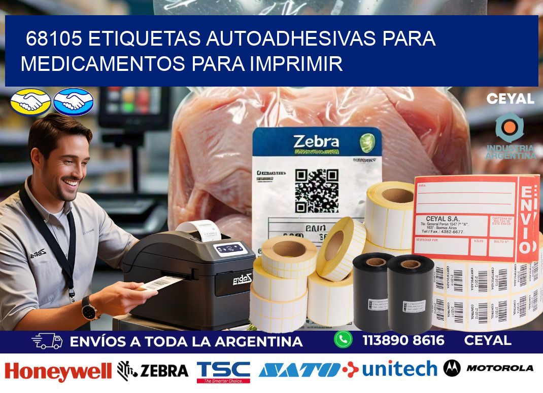 68105 Etiquetas autoadhesivas para medicamentos para imprimir