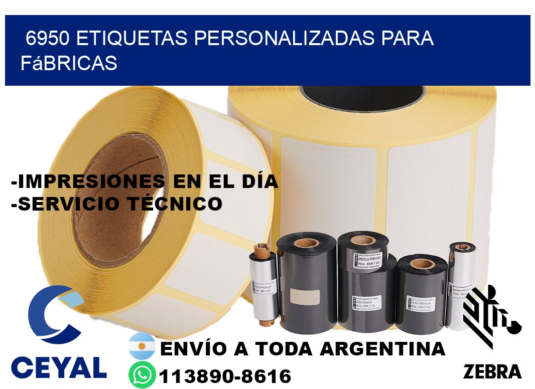 6950 Etiquetas personalizadas para fábricas