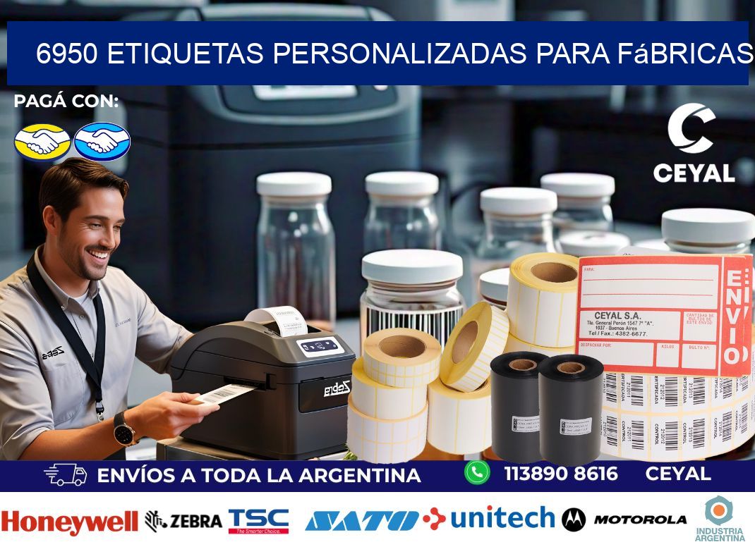 6950 Etiquetas personalizadas para fábricas