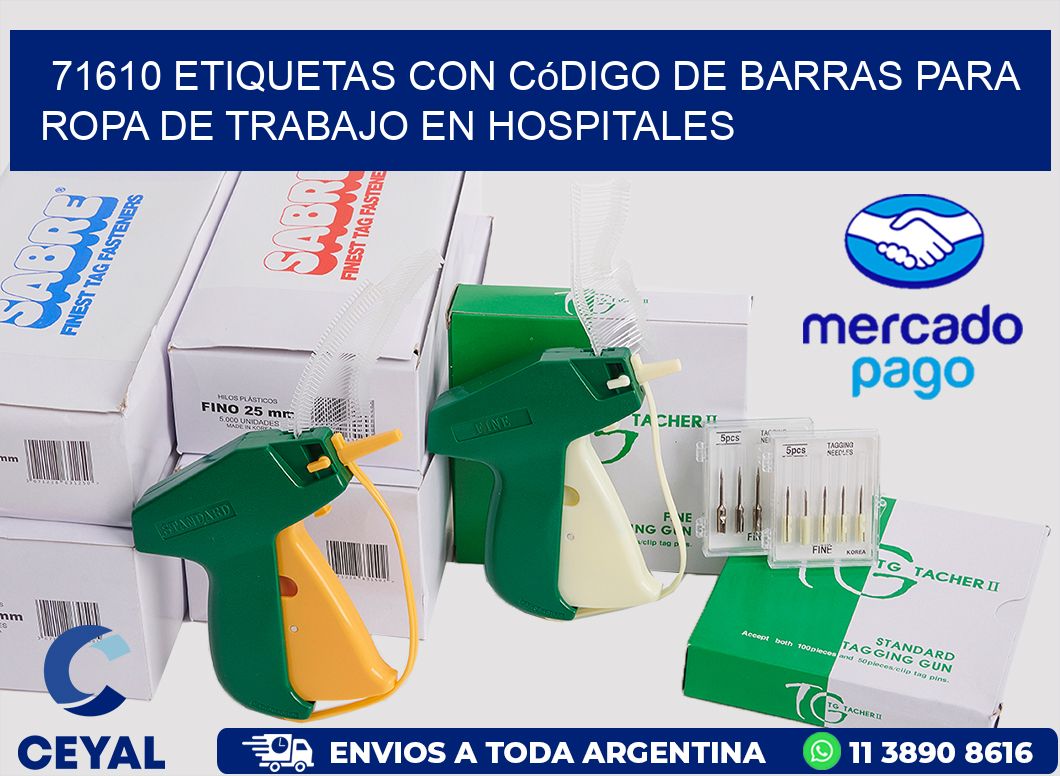 71610 Etiquetas con código de barras para ropa de trabajo en hospitales