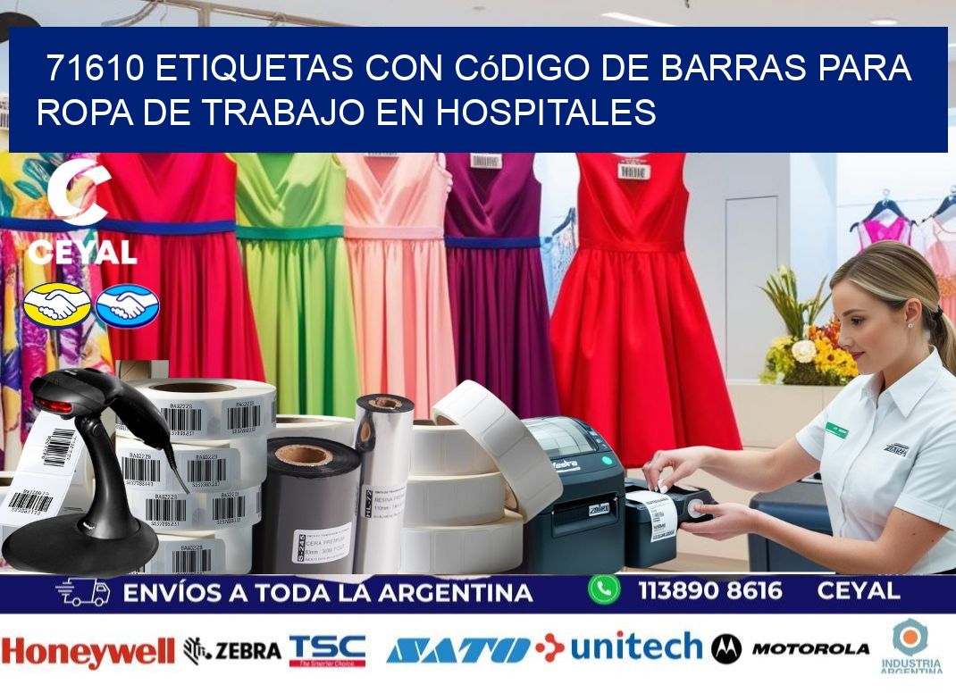 71610 Etiquetas con código de barras para ropa de trabajo en hospitales