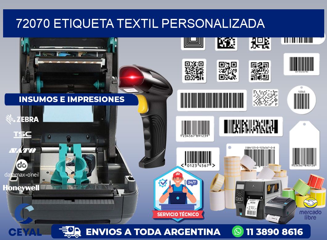 72070 Etiqueta textil personalizada
