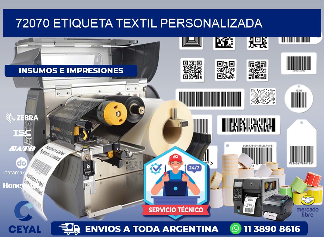 72070 Etiqueta textil personalizada